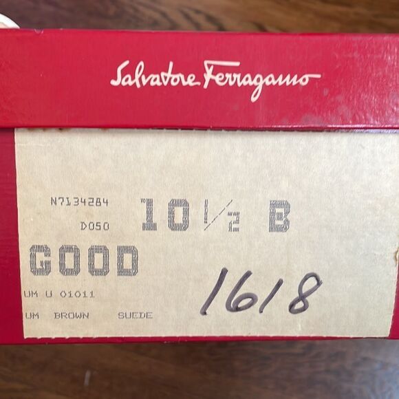 Vtg Salvatore Ferragamo‎ “Good” brown suede slip on loafers with tassels main image 5